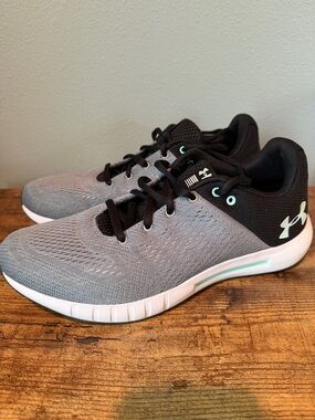 Under Armour Women’s Grey, Black and Mint Athletic Training Shoes